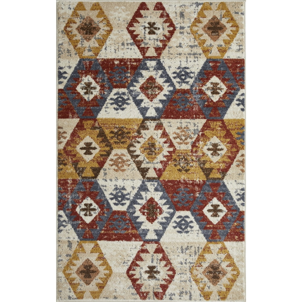 Loomaknoti Alsbrooke Bradin 3' x 5' Orange Tribal Indoor polypropylene Accent Rug