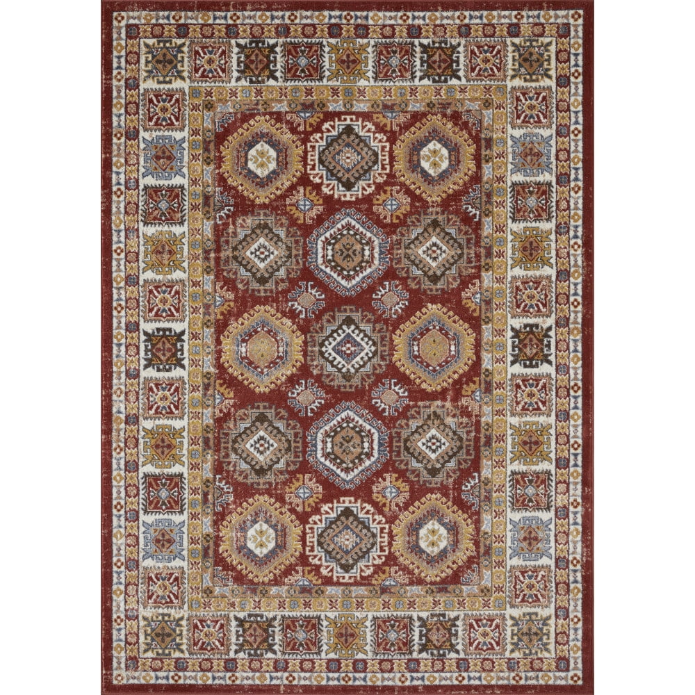 Loomaknoti Alsbrooke Delary 9' x 12' Orange/Cream Oriental Indoor Area Rug