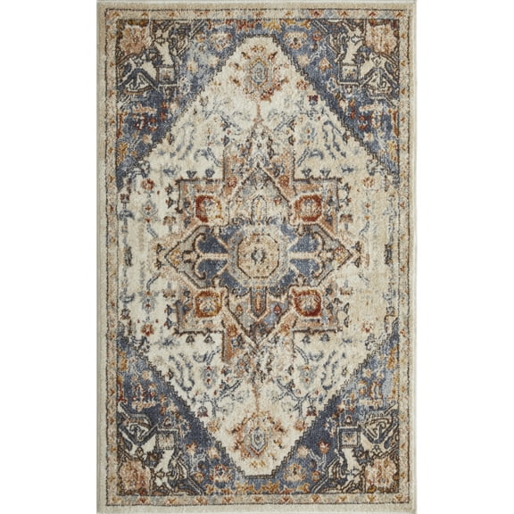 Loomaknoti Alsbrooke Obinda 3' x 5' Beige Oriental Indoor Accent Rug