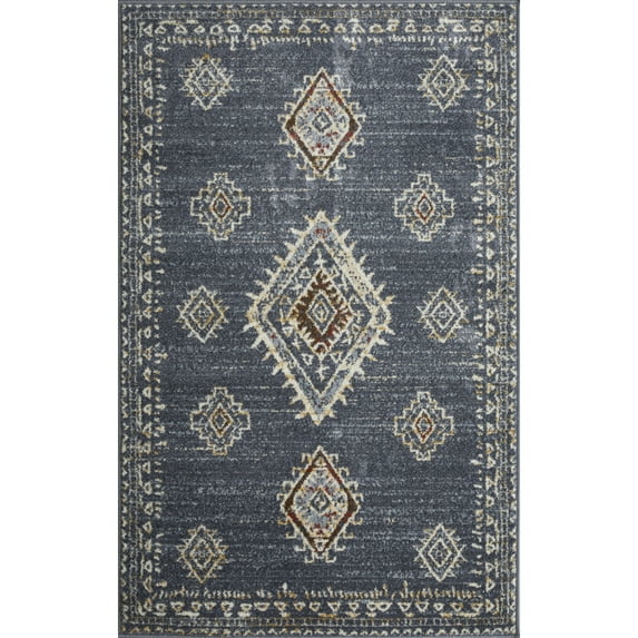 Loomaknoti Alsbrooke Temarnie 3' x 5' Blue Oriental Indoor Accent Rug