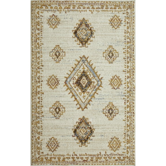 Loomaknoti Alsbrooke Temarnie 3' x 5' Ivory Tribal Indoor Accent Rug