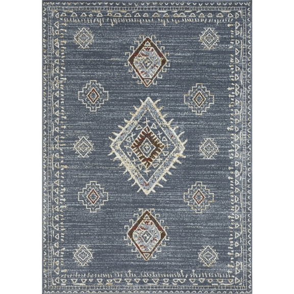 Loomaknoti Alsbrooke Temarnie 5' x 7' Blue Oriental Indoor Area Rug
