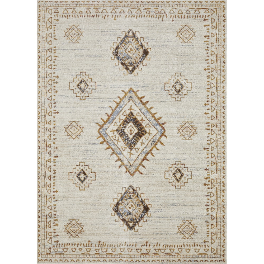 Loomaknoti Alsbrooke Temarnie 8' x 10' Ivory Tribal Indoor Area Rug