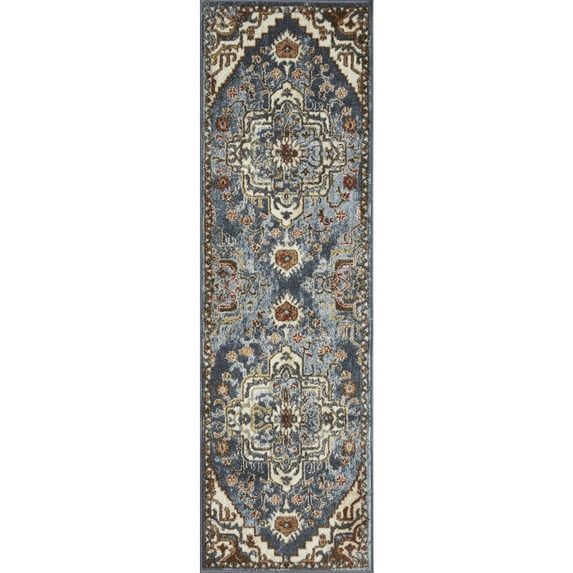 Loomaknoti Alsbrooke Zailorn 2' x 7' Oriental Indoor Runner Rug , Blue/Cream