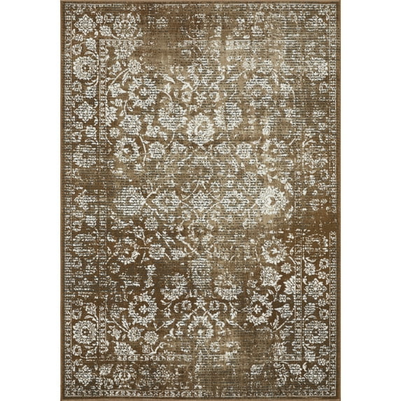 Loomaknoti Aysal Alazah 2' x 7' Brown Floral Indoor Runner Rug