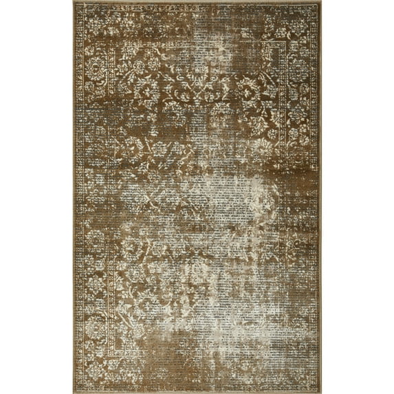 Loomaknoti Aysal Alazah 3' x 5' Floral Indoor Accent Rug , Beige/Brown