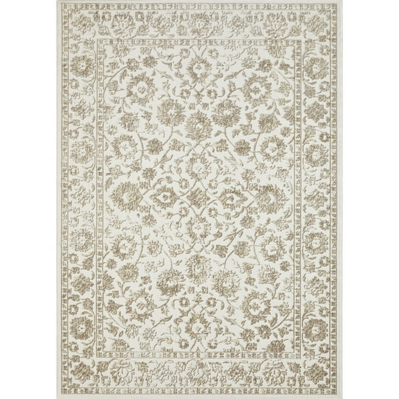 Loomaknoti Aysal Alazah 6' x 9' Beige Floral Indoor Polypropylene Area rug