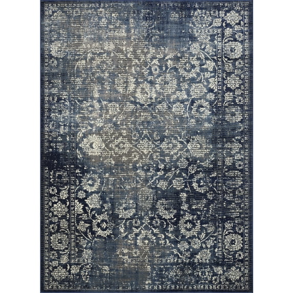 Loomaknoti Aysal Alazah 6' x 9' Blue Floral Indoor Area Rug