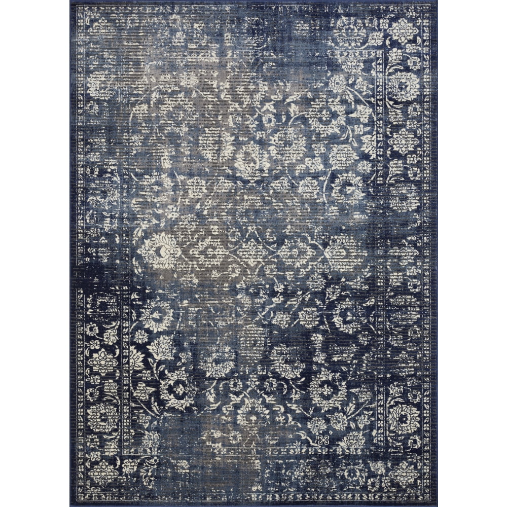 Loomaknoti Aysal Alazah 9' x 12' BLUE Floral Indoor Area Rug