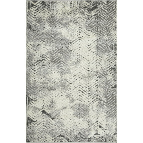 Loomaknoti Aysal Armelar 3' x 5' Grey Chevron Indoor polypropylene Accent Rug