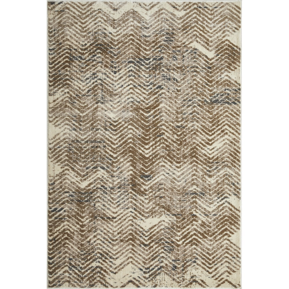 Loomaknoti Aysal Armelar 4' x 6' Beige Chevron Indoor Polypropylene Area Rug