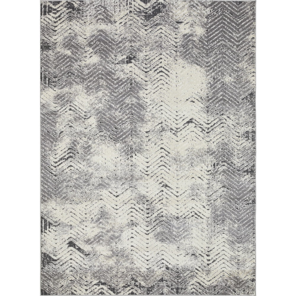 Loomaknoti Aysal Armelar 6' x 9' Grey Chevron Indoor  polypropylene Area Rug