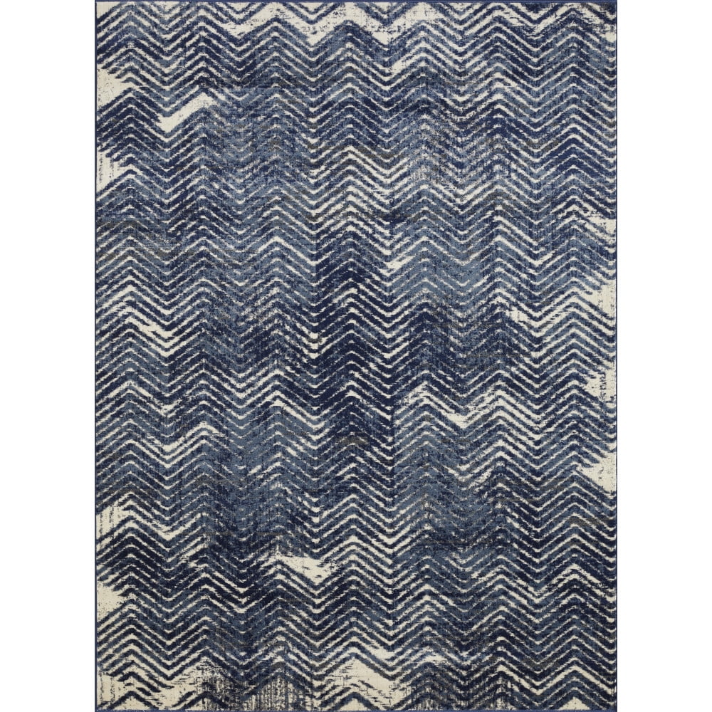 Loomaknoti Aysal Armelar 9' x 12' Blue Chevron Indoor polypropylene Area Rug