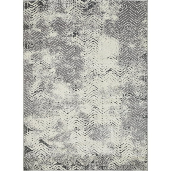 Loomaknoti Aysal Armelar 9' x 12' GREY Chevron Indoor Area Rug
