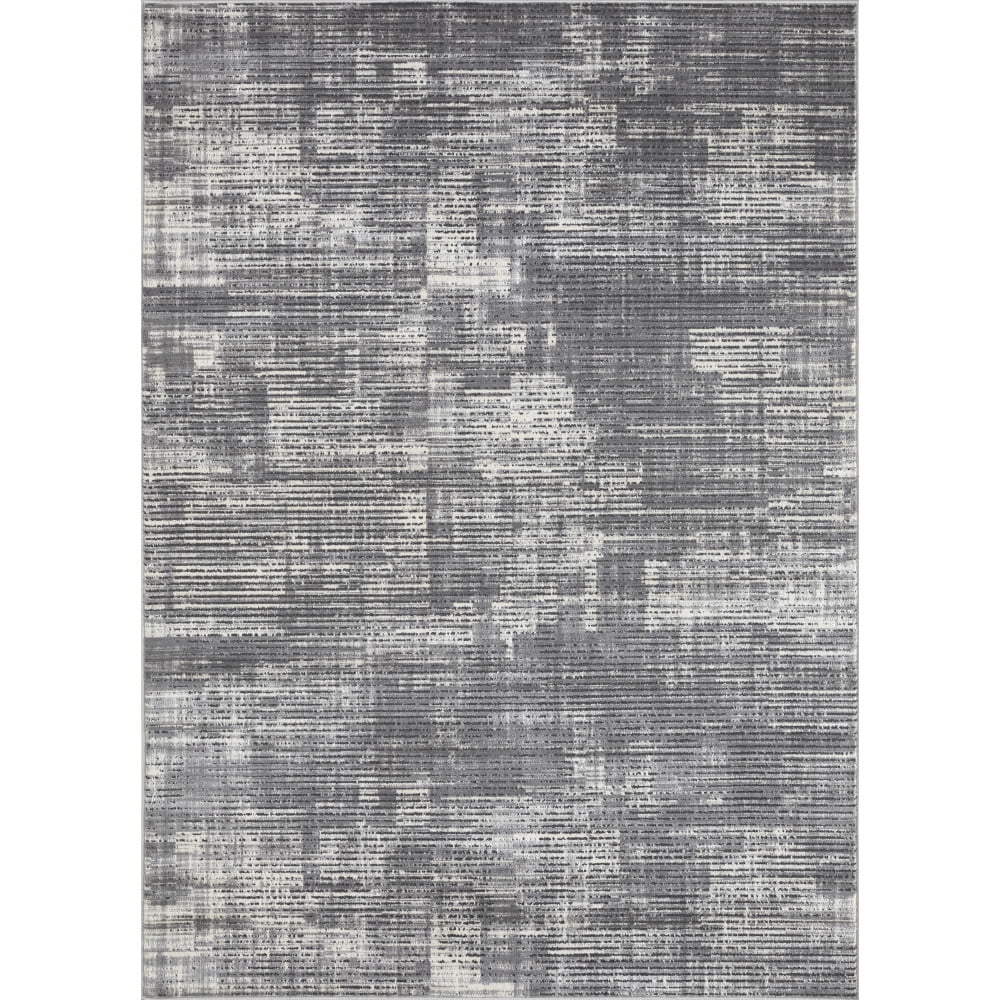 Loomaknoti Aysal Astern 9' x 12' Abstract Indoor Polypropylene Area rug , Gray/Cream