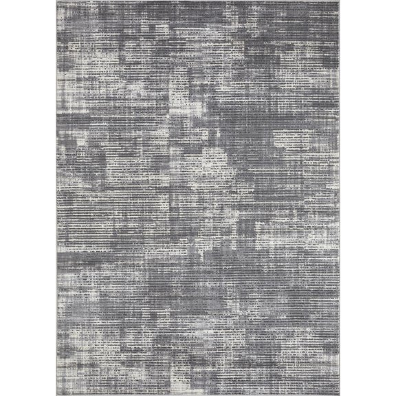 Loomaknoti Aysal Astern 9' x 12' Abstract Indoor Polypropylene Area rug , Gray/Cream
