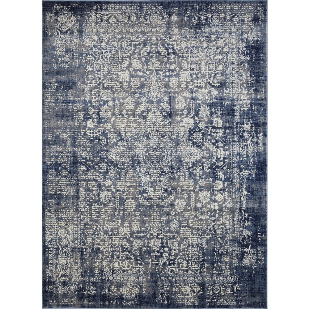Loomaknoti Aysal Athna 9' x 12' Blue Oriental Indoor Area Rug