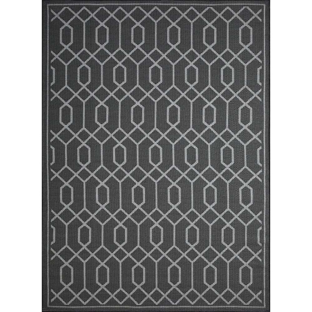 Loomaknoti Breyleigh Chendler 6' x 9' Black Geometric  Indoor/Outdoor Area Rug
