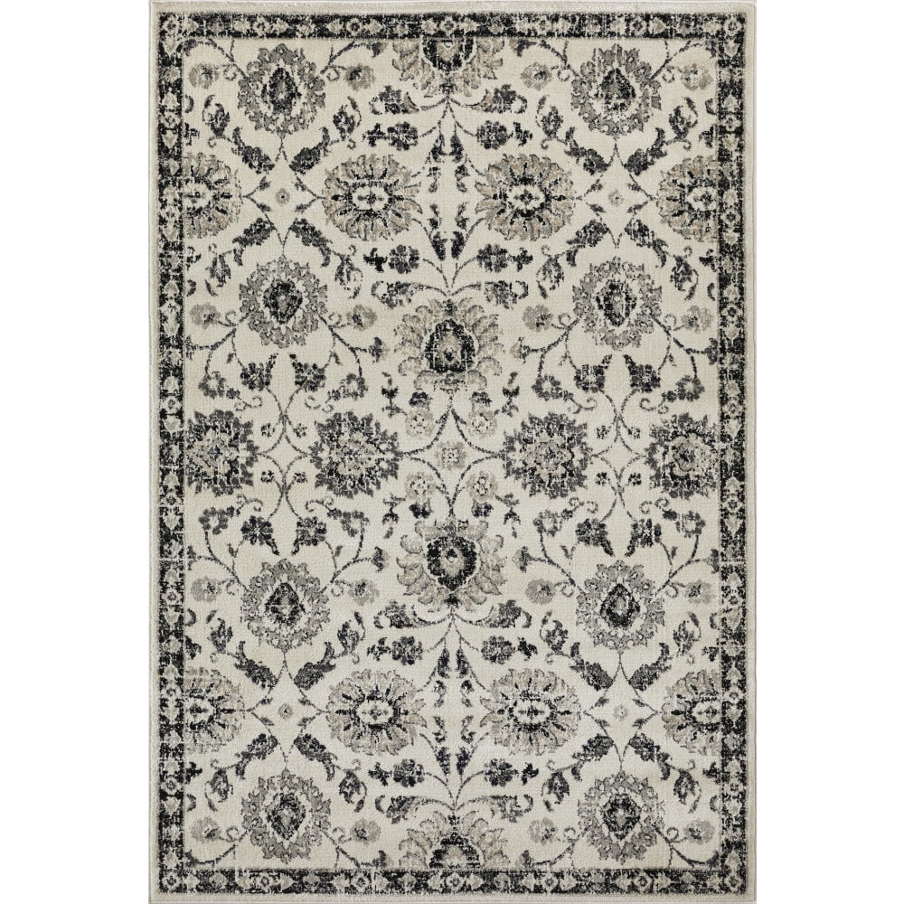 Loomaknoti Celena Ashbil 5' x 7' Ivory Floral Indoor Polypropylene Area Rug