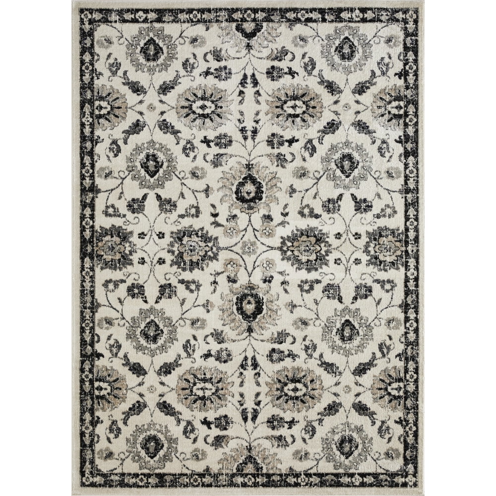 Loomaknoti Celena Ashbil 9' x 12' Ivory Floral Indoor Area Rug