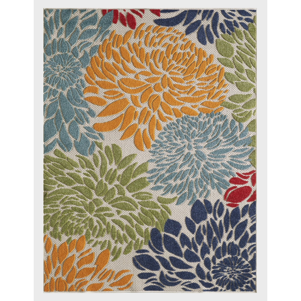 Loomaknoti Fontana Eshani 9' x 12' Floral Indoor/Outdoor Area Rug , Cream/Orange