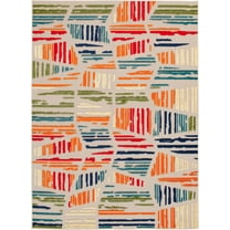 Loomaknoti Fontana Parkia 9' x 12' Geometric Indoor/Outdoor Area Rug , Cream/Red