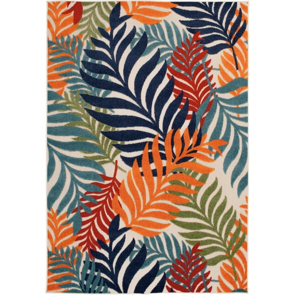 Loomaknoti Fortune Arianzint 2' x 3' Ivory Floral Indoor/Outdoor Accent Rug