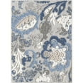 thumbnail image 1 of Loomaknoti Fortune Bethanzi 3' x 5' Gray Floral Indoor/Outdoor Polypropylene Accent Rug, 1 of 7
