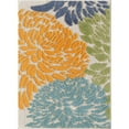 thumbnail image 1 of Loomaknoti Fortune Jasperzi 2' x 3' Ivory Floral Indoor/Outdoor Accent Rug, 1 of 6