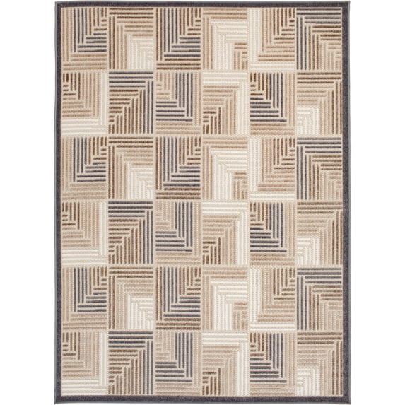 Loomaknoti Fortune Josay 6' x 9' Gray Geometric Indoor/Outdoor Area Rug