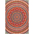thumbnail image 1 of Loomaknoti Fortune Phraderix 6' x 9' Gray Medallion Indoor/Outdoor Area Rug, 1 of 6