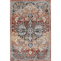 Loomaknoti Gamtinz 5' x 7'3" Blue Oriental Indoor Area Rug