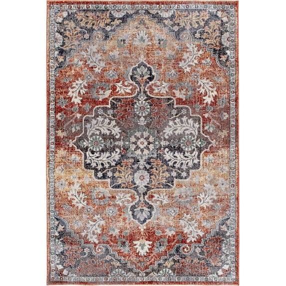 Loomaknoti Gamtinz 5' x 7'3" Blue Oriental Indoor Area Rug