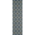 thumbnail image 1 of Loomaknoti Havani Kitanza 2' x 7' Blue Damask Indoor/Outdoor Runner Rug, 1 of 6