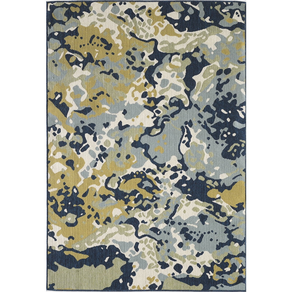 Loomaknoti Havani Morriginz 5' x 7' Blue Abstract Indoor/Outdoor Area ...