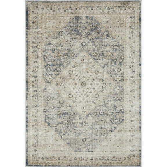 Loomaknoti Kehleigh Abagail 5' x 7' Beige Oriental Indoor Area Rug