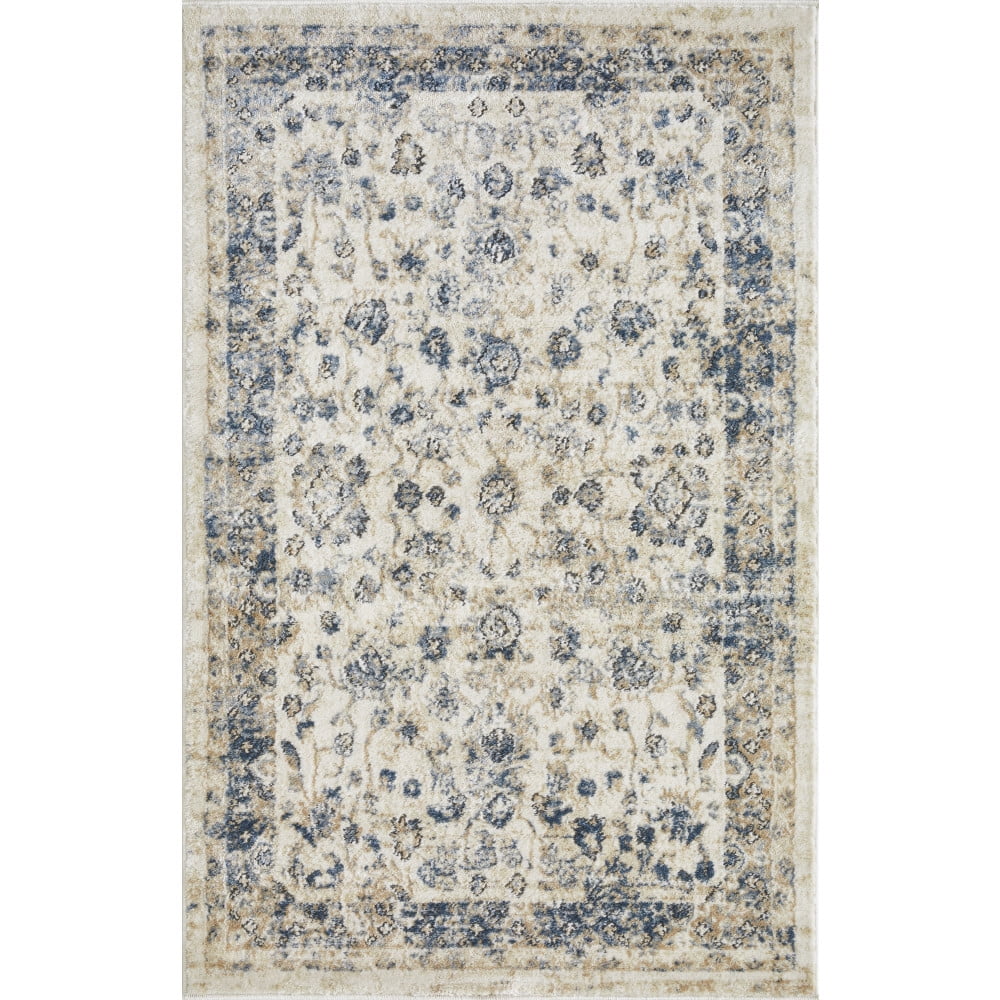 Loomaknoti Kehleigh Adrean 3' x 5' Ivory Oriental Indoor Accent Rug