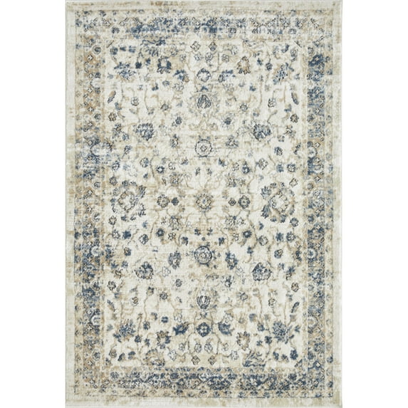 Loomaknoti Kehleigh Adrean 4' x 6' Ivory Oriental Indoor Area Rug