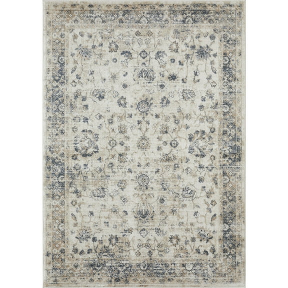 Loomaknoti Kehleigh Adrean 5' x 7' Ivory Oriental Indoor Area Rug