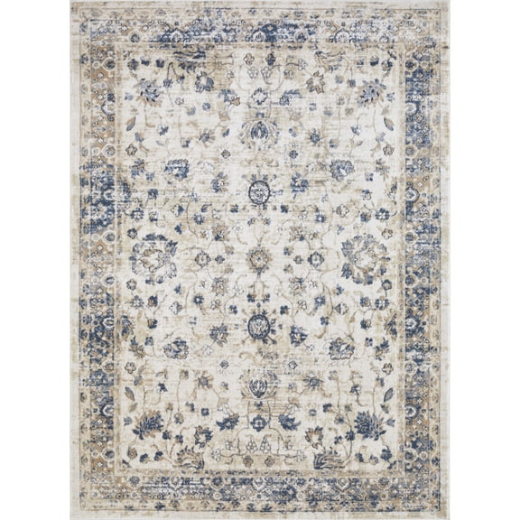 Loomaknoti Kehleigh Adrean 6' x 9' Ivory Oriental Indoor Area Rug