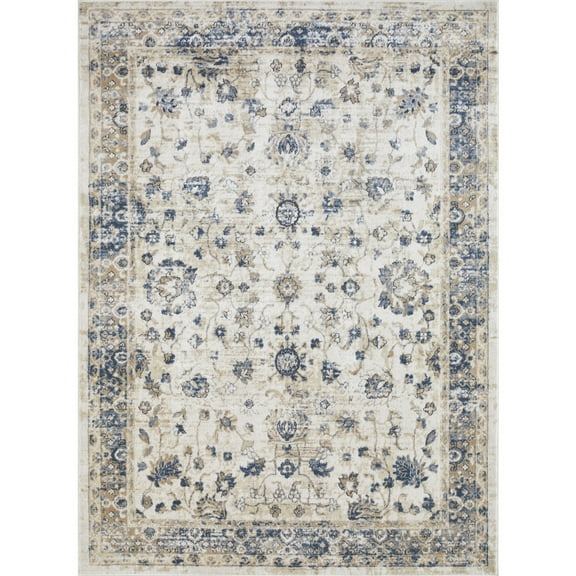 Loomaknoti Kehleigh Adrean 8' x 10' Ivory Oriental Indoor Area Rug