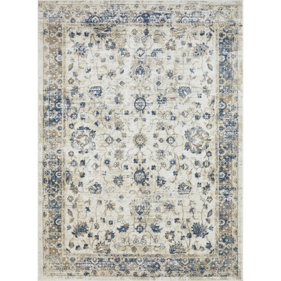 Loomaknoti Kehleigh Adrean 9' x 12' Ivory Oriental Indoor Area Rug