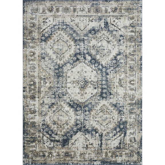 Loomaknoti Kehleigh Auborn 9' x 12' Blue Oriental Indoor Area Rug