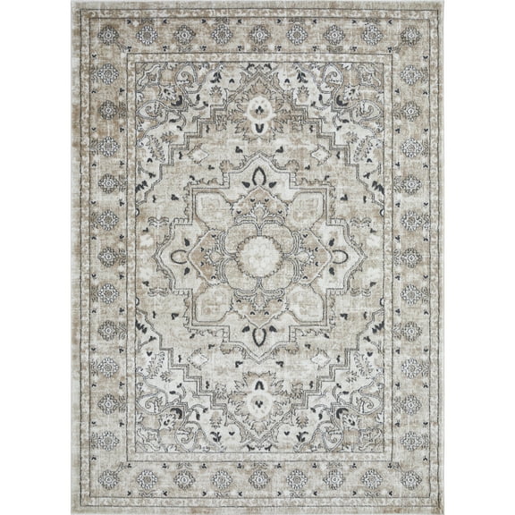 Loomaknoti Kehleigh Avalie 6' x 9' Ivory Oriental Indoor Area Rug