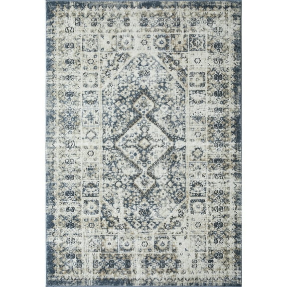 Loomaknoti Kehleigh Avelanz 4' x 6' Blue Oriental Indoor Polypropylene Area Rug