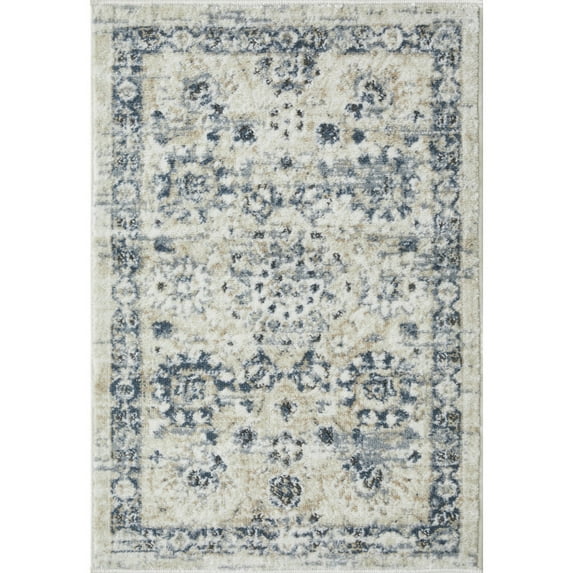 Loomaknoti Kehleigh Aylesh 2' x 3' Oriental Indoor Runner Rug , Cream/Blue