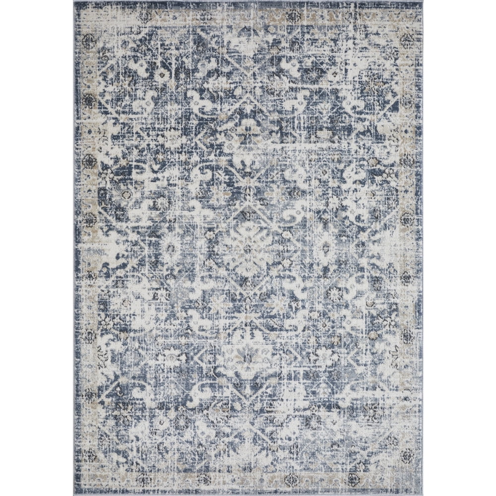 Loomaknoti Kehleigh Azbailie 5' x 7' Blue Oriental Indoor Area Rug