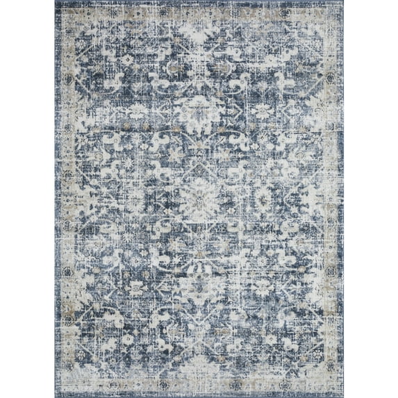 Loomaknoti Kehleigh Azbailie 6' x 9' Blue Oriental Indoor Area Rug