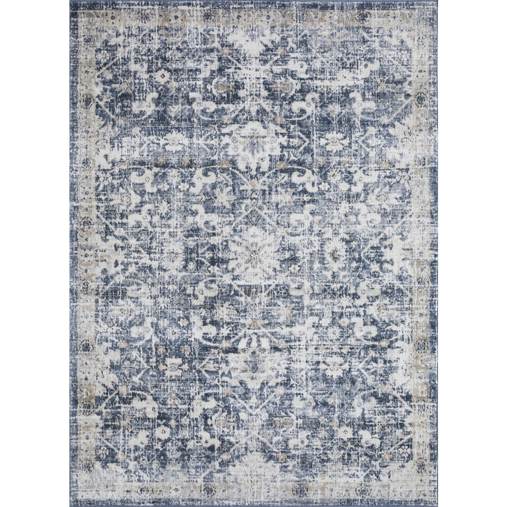 Loomaknoti Kehleigh Azbailie 9' x 12' Blue Oriental Indoor Area Rug