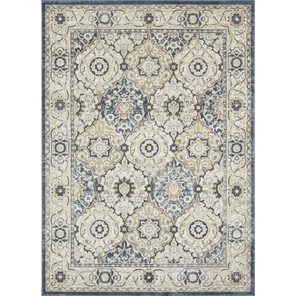 Loomaknoti Kehleigh Dravan 6' x 9' Beige Oriental Indoor Area Rug